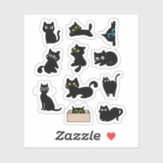 Black Cats Vinyl Sticker Cute Cat