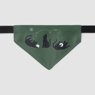 Black Cats Winter Cute Christmas Winter Pet Bandana Collar