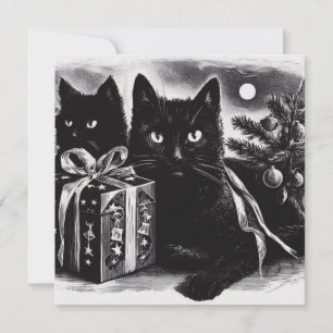 Black Cats with Christmas Gift Card
