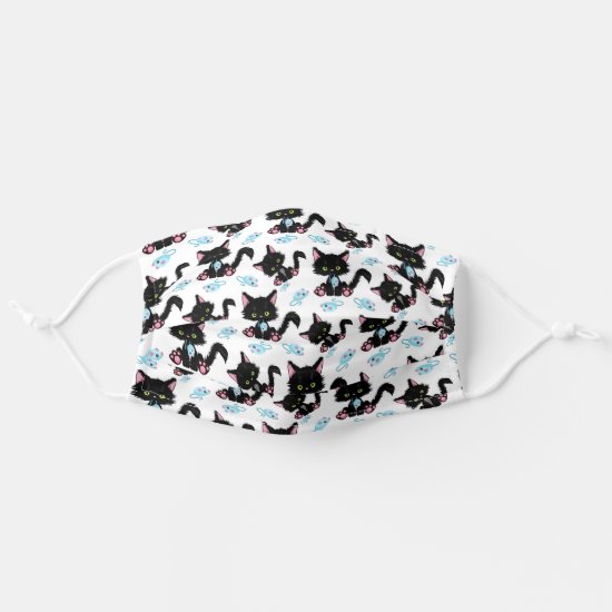 Black Cats With Mice Adult Cloth Face Mask