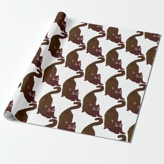 Black Cats Wrapping Paper (Unrolled)