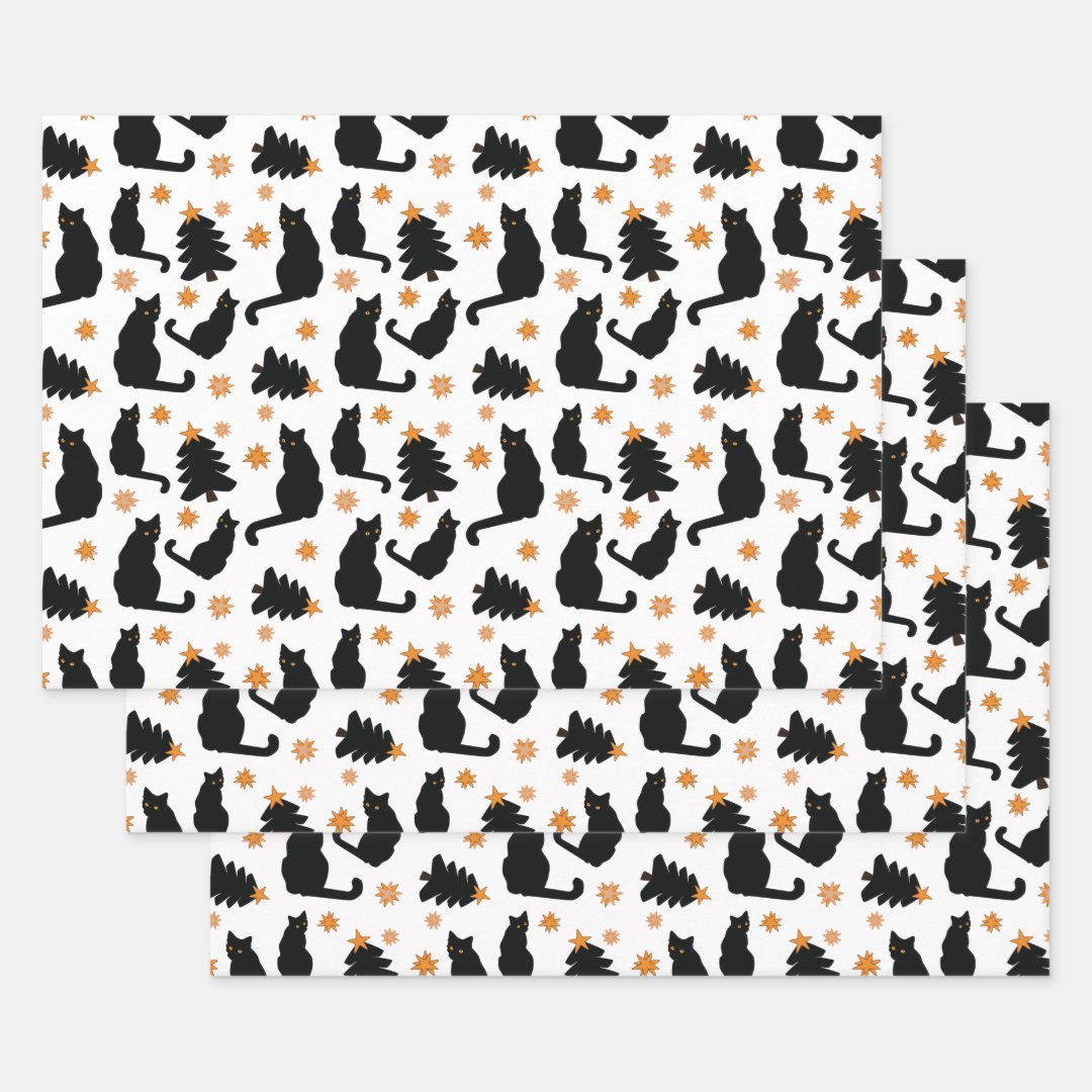 Black Cats Wrapping Paper Sheets Zazzle