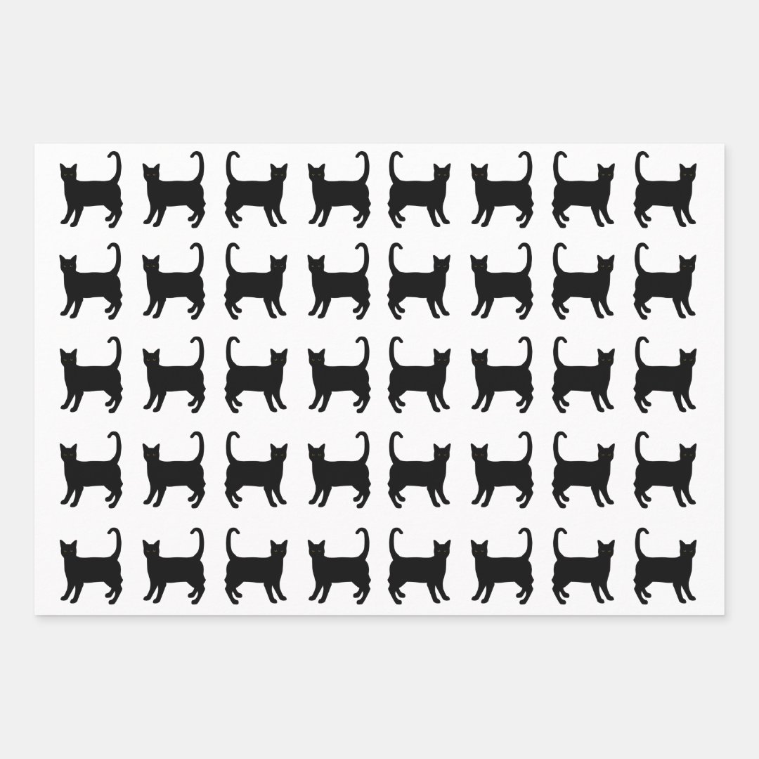 Black Cats Wrapping Paper Sheets Zazzle