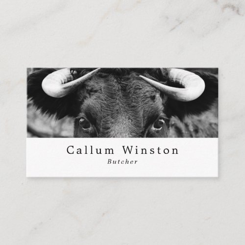 Black Cattle Farmer  Butcher Business Card