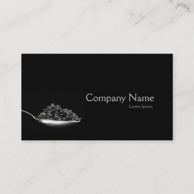 Black Caviar Spoon Luxury Food Card (Front)