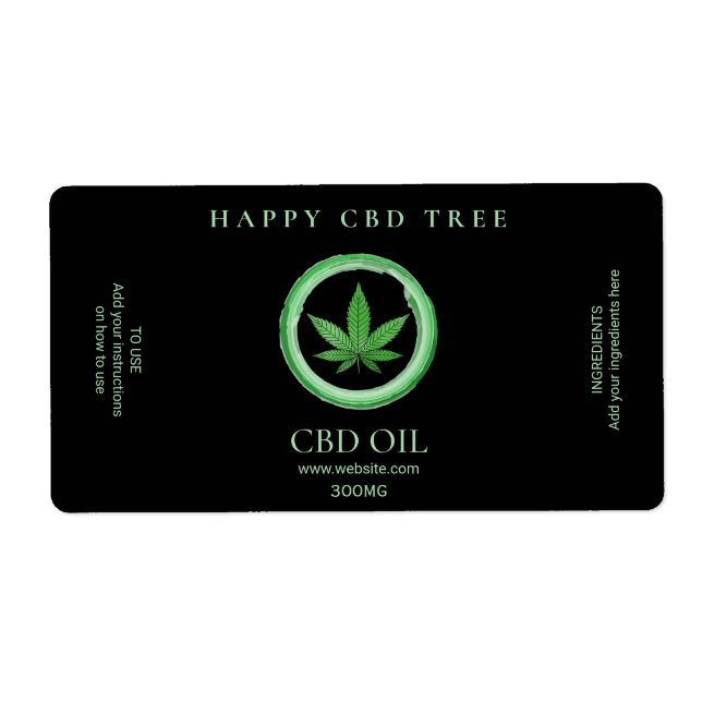 Black CBD Oil Labels (Front)