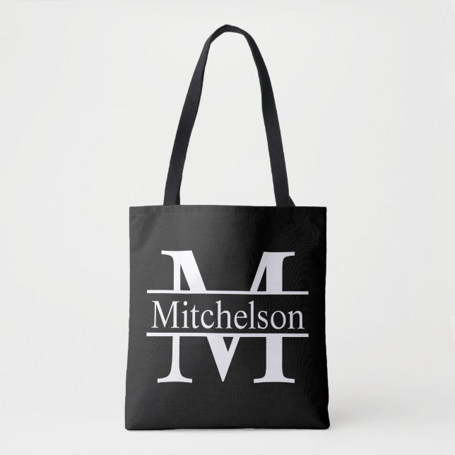 Black CBLF Monogrammed Tote Bag (Front)