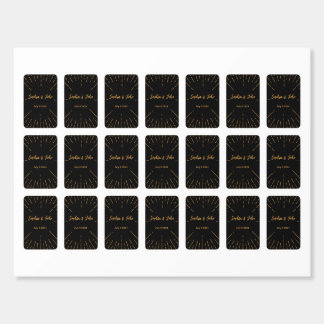 Black Celestial Mystical Starburst Gold Matchboxes