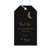 Black Celestial Wedding Favor Tag
