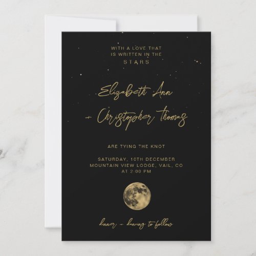 Black Celestial Wedding Invitation