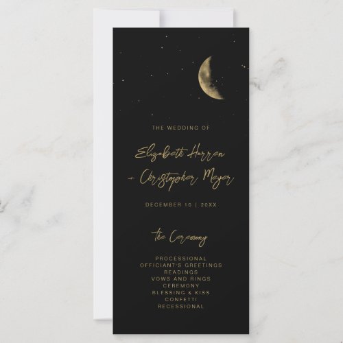 Black Celestial Wedding Program