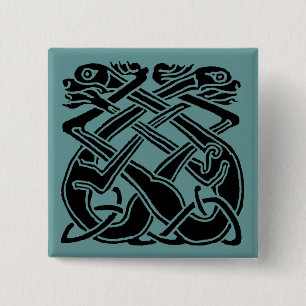 Black Celtic Dogs Pinback Button
