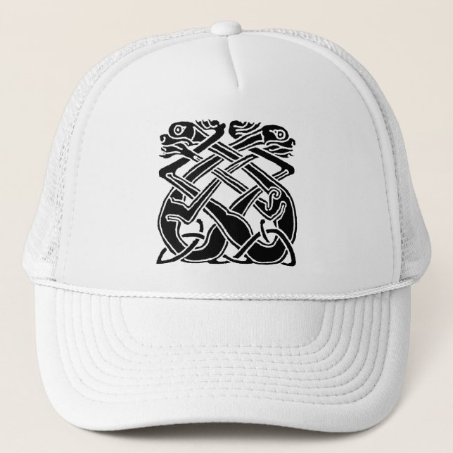 Black Celtic Dogs Trucker Hat (Front)