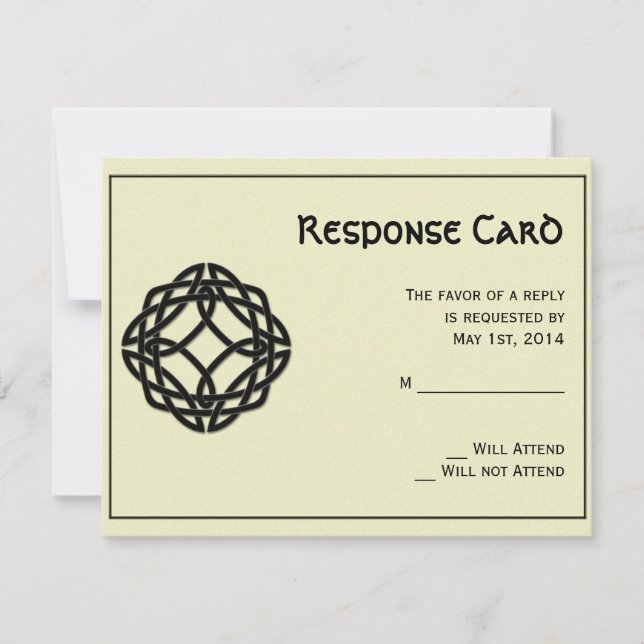 Black Celtic Eternity Knot Response Card (Front)