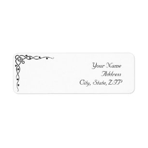 Black Celtic Knot Corner Vine Label
