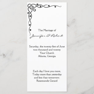 Black Celtic Knot Corner Vine Wedding Program