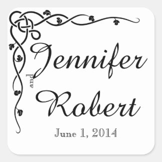 Black Celtic Knot Corner Wedding Envelope Seal