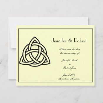 Black Celtic Knot Save The Date by NoteableExpressions at Zazzle