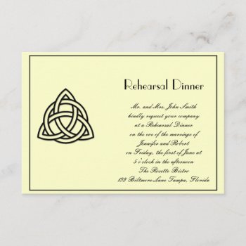 Black Celtic Knot Wedding Rehearsal Invitation by NoteableExpressions at Zazzle