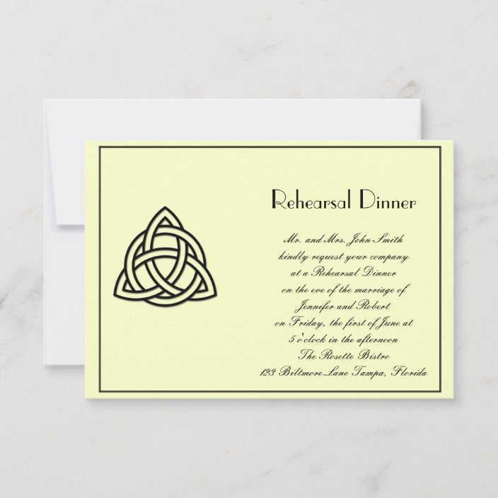 Black Celtic Knot Wedding Rehearsal Invitation | Zazzle.com