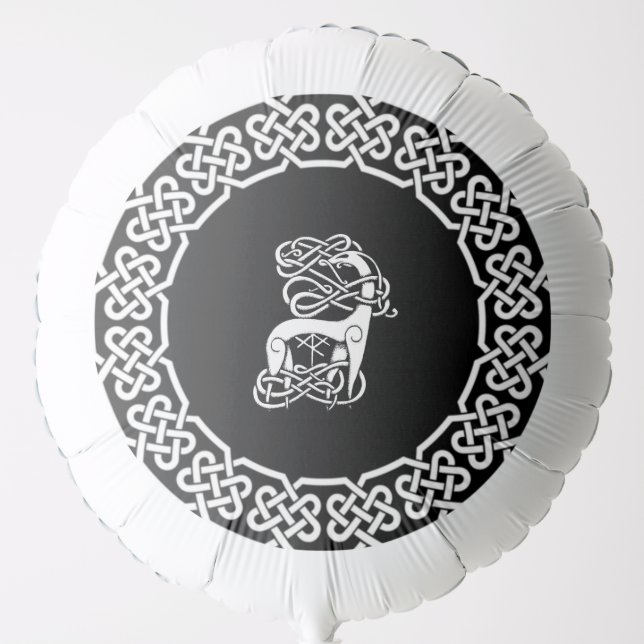 Black Celtic/Nordic deer Balloon (Front)