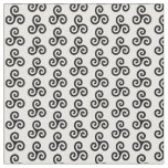 Black Celtic Triple Spiral Triskele on White Fabric