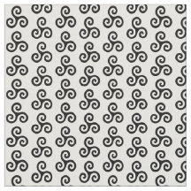 Black Celtic Triple Spiral Triskele on White