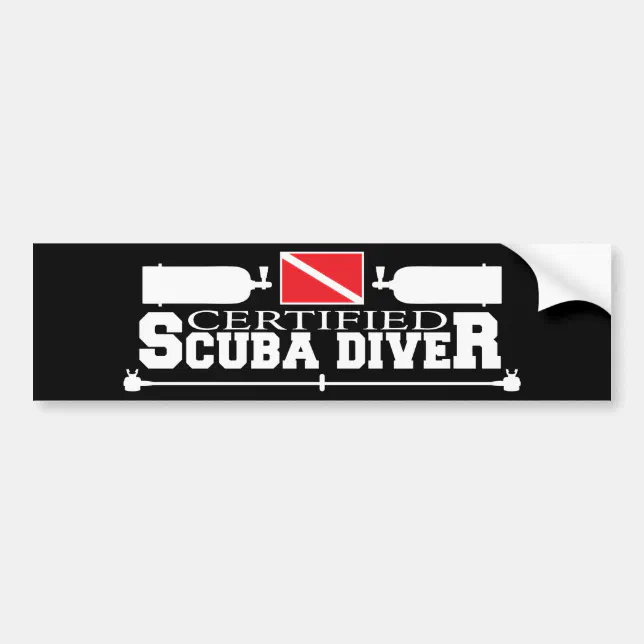 Black Certified Scuba Diver Bumper Sticker | Zazzle