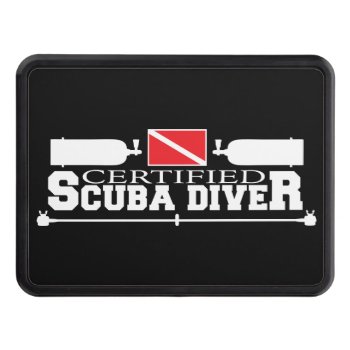 Black Certified Scuba Diver Hitch Cover by RelevantTees at Zazzle