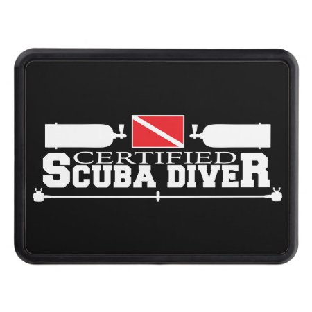 Black Certified Scuba Diver Hitch Cover