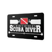 Black Certified Scuba Diver License Plate | Zazzle