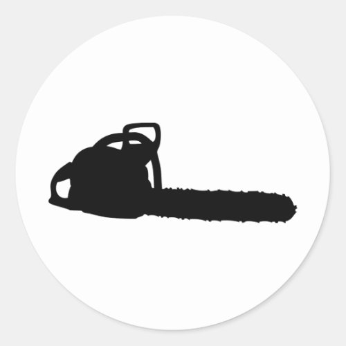 black chainsaw classic round sticker