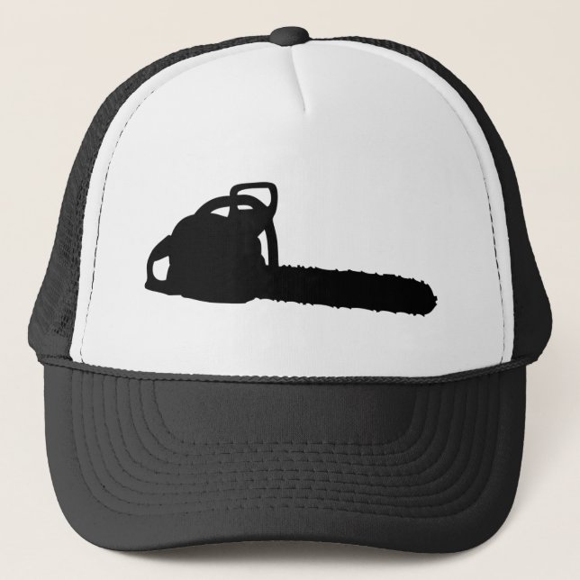 black chainsaw trucker hat (Front)