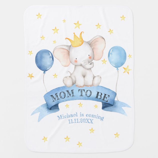 black chalk balloon star elephant mom to be baby blanket