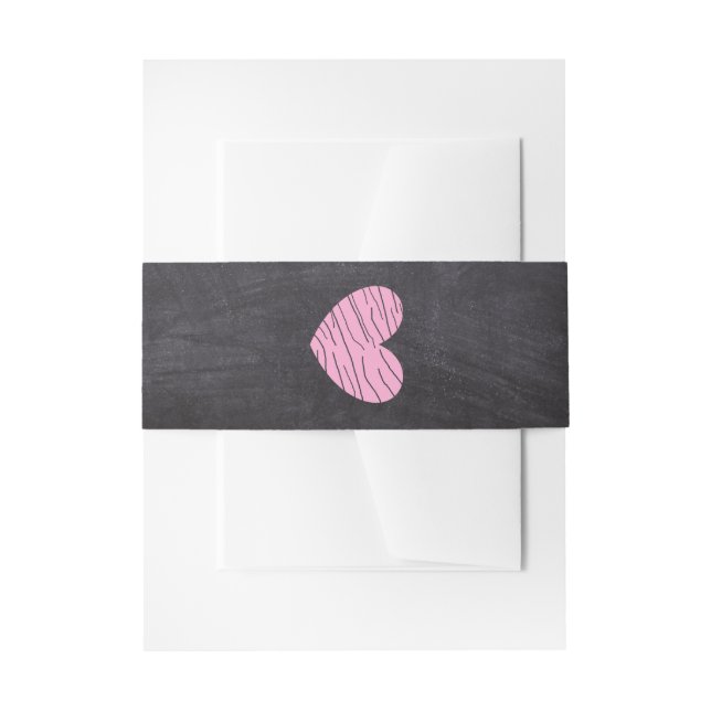 Black Chalkboard and Pink Heart Belly Band (Front Example)