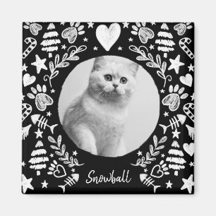Black Chalkboard Art Frame Cat Memorial Keepsake Magnet