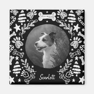 Black Chalkboard Art Frame Dog Memorial Keepsake Magnet