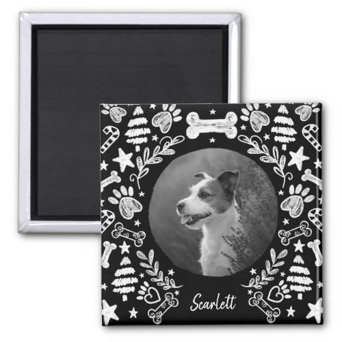 Black Chalkboard Art Frame Dog Memorial Keepsake Magnet