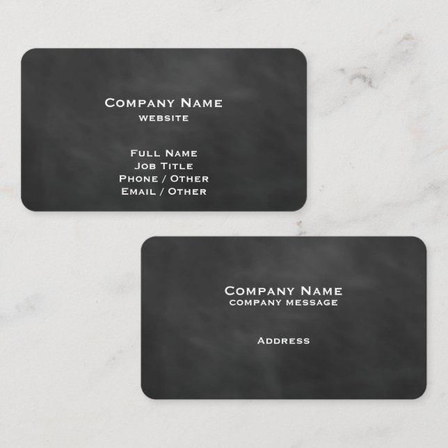 Black Chalkboard Business Card (Front/Back)