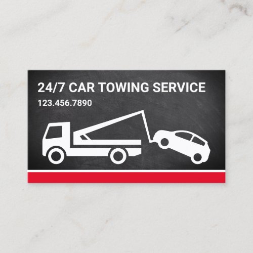 Black Chalkboard Car Towing Service Tow Truck Business Card