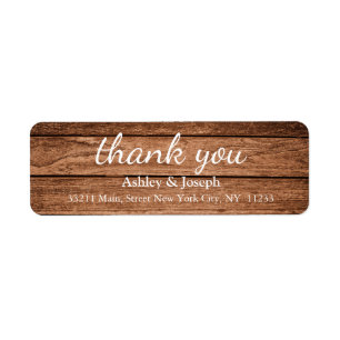 Black Chalkboard Custom Monogram Thank You Label
