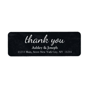 Black Chalkboard Custom Monogram Thank You Label