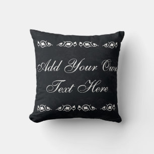 Black Chalkboard Custom Motivational Quote Throw Pillow