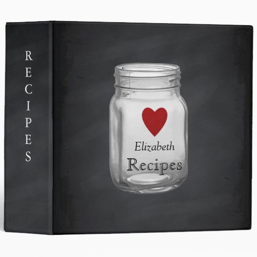Black Chalkboard Family Recipe Cookbook 3 Ring Binder