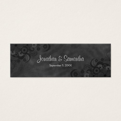 Black Chalkboard Floral Gothic Wedding Favor Tags