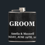 Black Chalkboard Groomsman Flask<br><div class="desc">This is Black Chalkboard Groomsman Modern Flask.  This flask feature is a Black Chalkboard background. It is Fully customizable. It is a unique gift that's perfect for weddings,  birthdays,  and special events.</div>