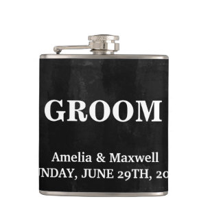 Black Chalkboard Groomsman Flask