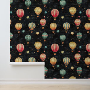 Black Chalkboard Hot Air Balloon Kindergarten Wall