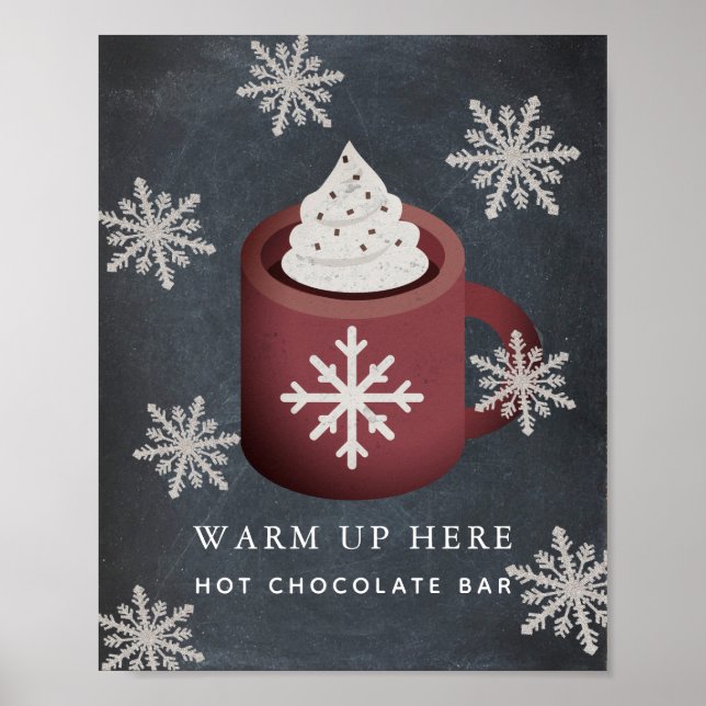 Black Chalkboard Hot Chocolate Bar Sign (Front)