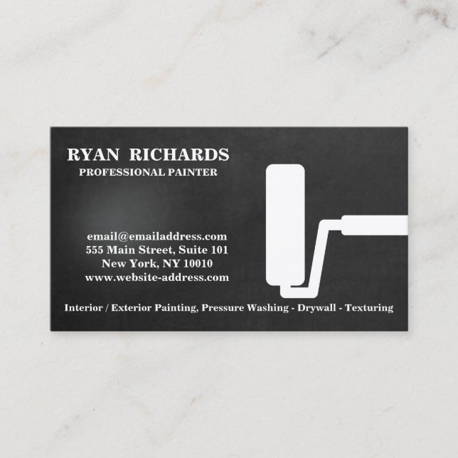 Black Chalkboard House Painting Business Card (Front)